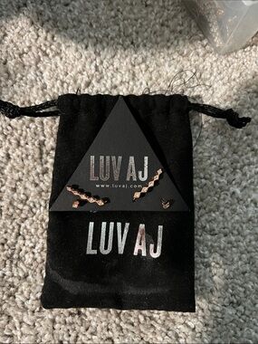 Luv AJ Rose Gold Zigzag Ear Crawlers with Matching Stud